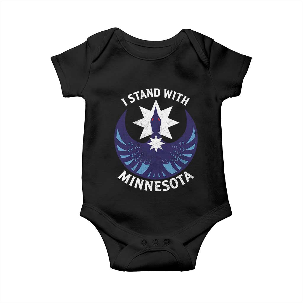 I Stand With Minnesota Baby Onesie Rebel Common Loon Minnesota Protest
