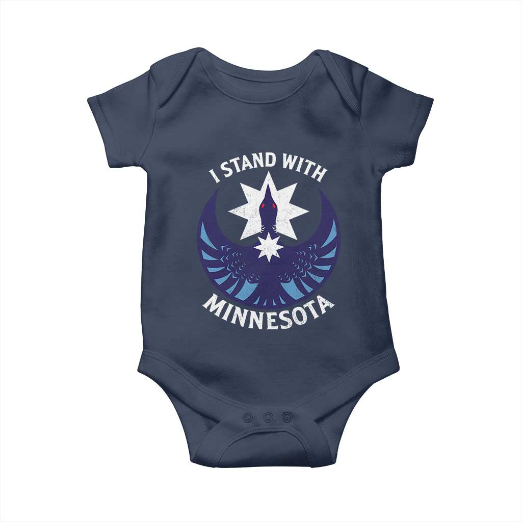 I Stand With Minnesota Baby Onesie Rebel Common Loon Minnesota Protest