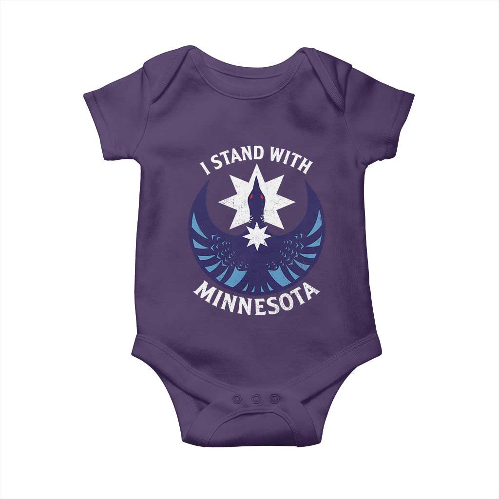 I Stand With Minnesota Baby Onesie Rebel Common Loon Minnesota Protest