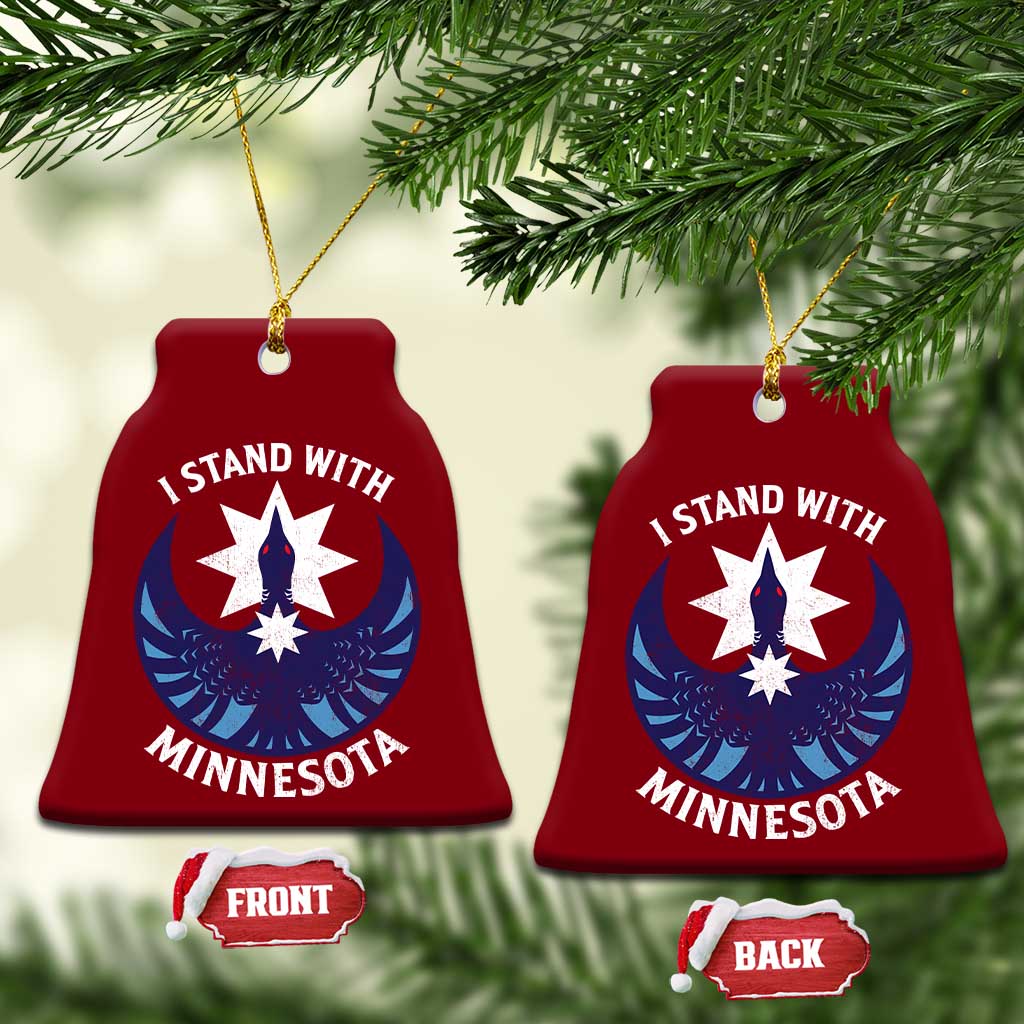 I Stand With Minnesota Ceramic Ornament Rebel Common Loon Minnesota Protest