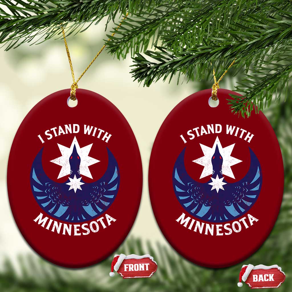 I Stand With Minnesota Ceramic Ornament Rebel Common Loon Minnesota Protest