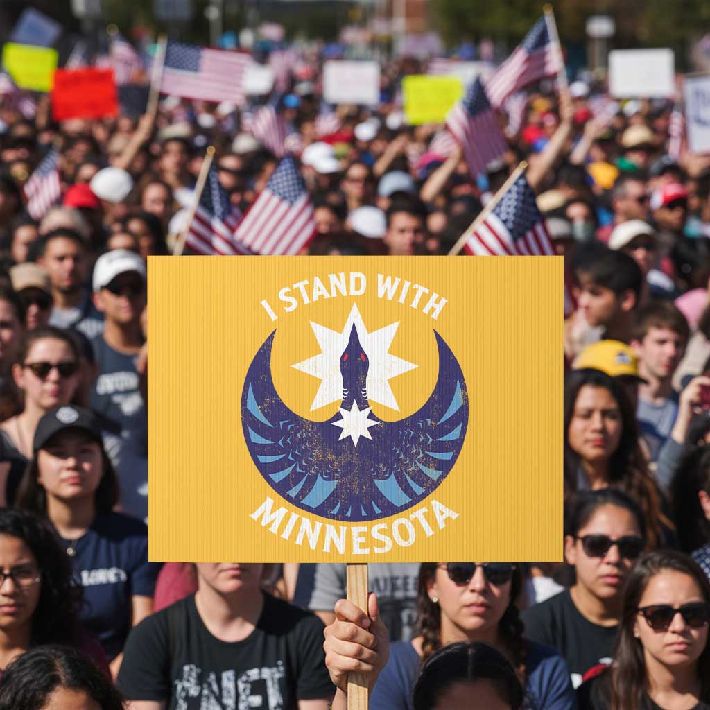 I Stand With Minnesota Protest Sign Rebel Common Loon Minnesota Protest