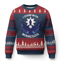 I Stand With Minnesota Ugly Christmas Sweater Rebel Common Loon Minnesota Protest