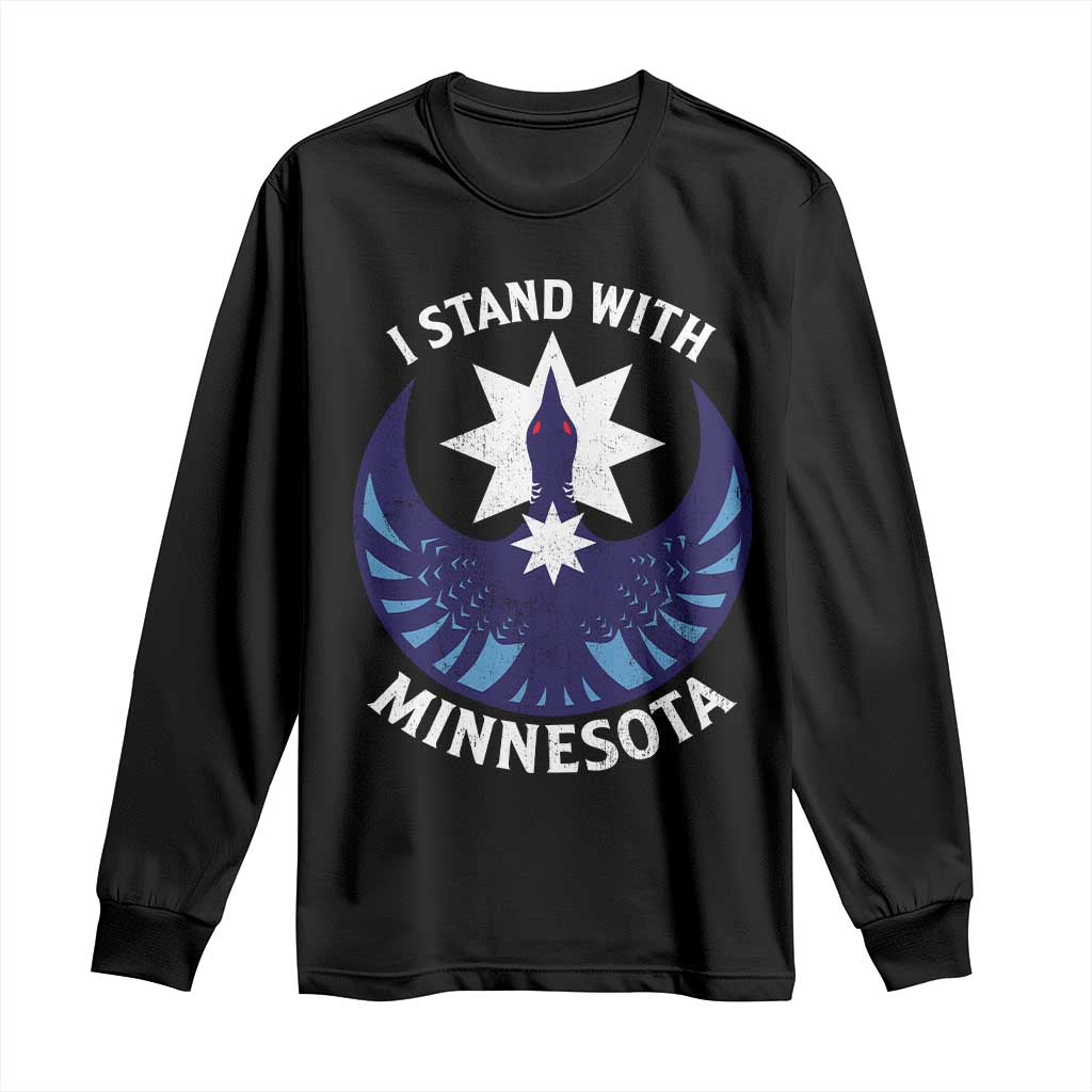 I Stand With Minnesota Long Sleeve Shirt Rebel Common Loon Minnesota Protest