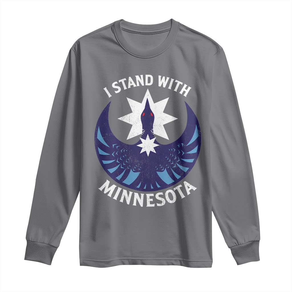 I Stand With Minnesota Long Sleeve Shirt Rebel Common Loon Minnesota Protest