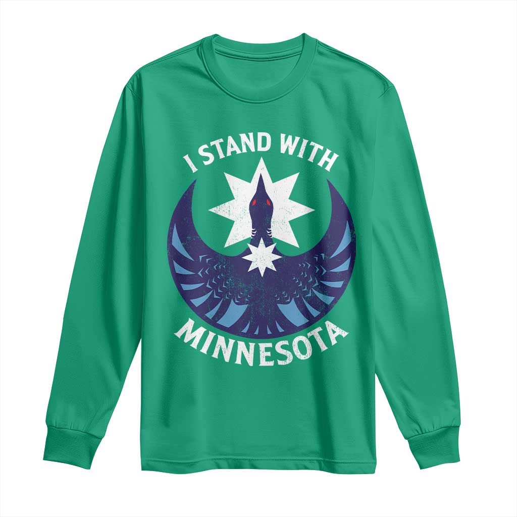 I Stand With Minnesota Long Sleeve Shirt Rebel Common Loon Minnesota Protest