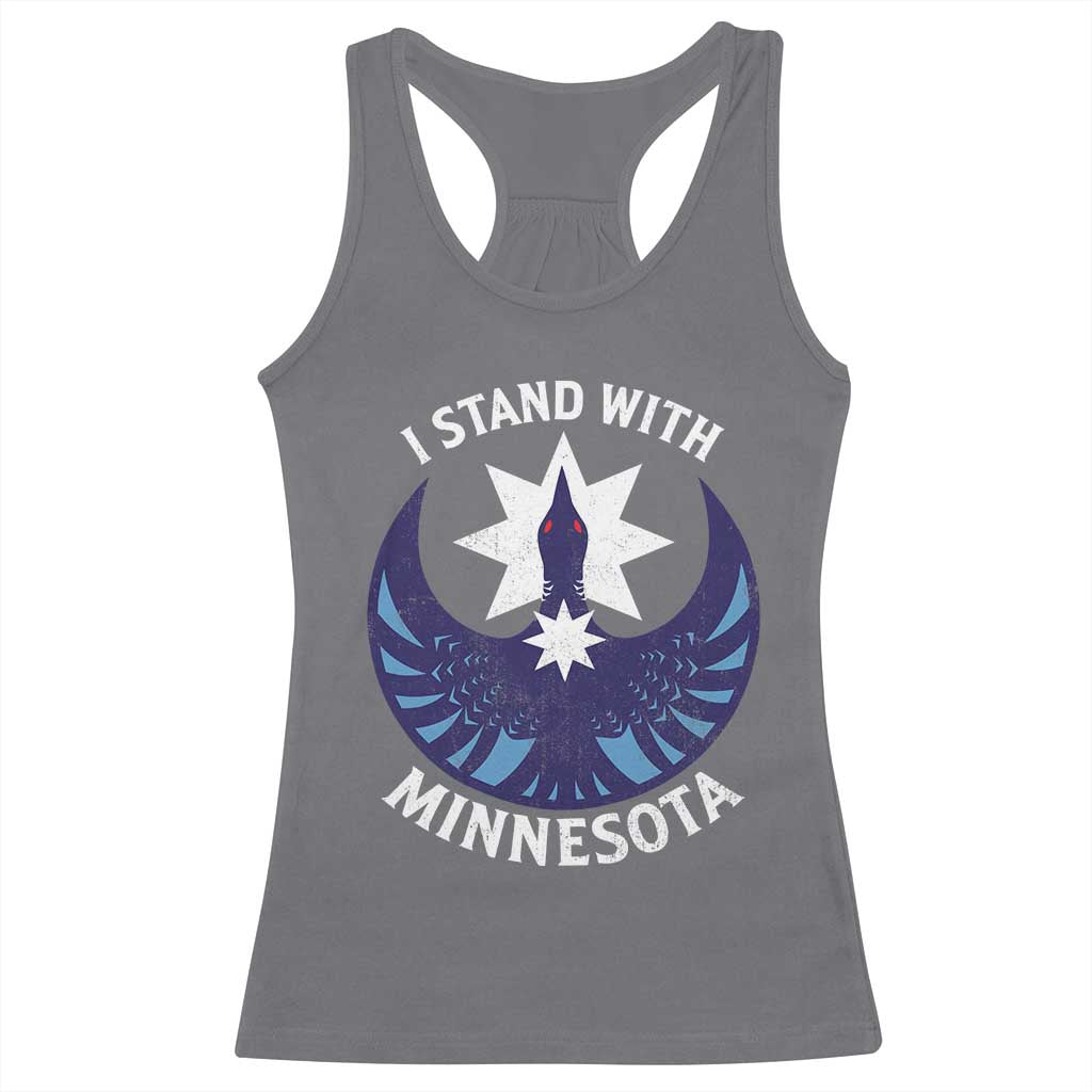 I Stand With Minnesota Racerback Tank Top Rebel Common Loon Minnesota Protest