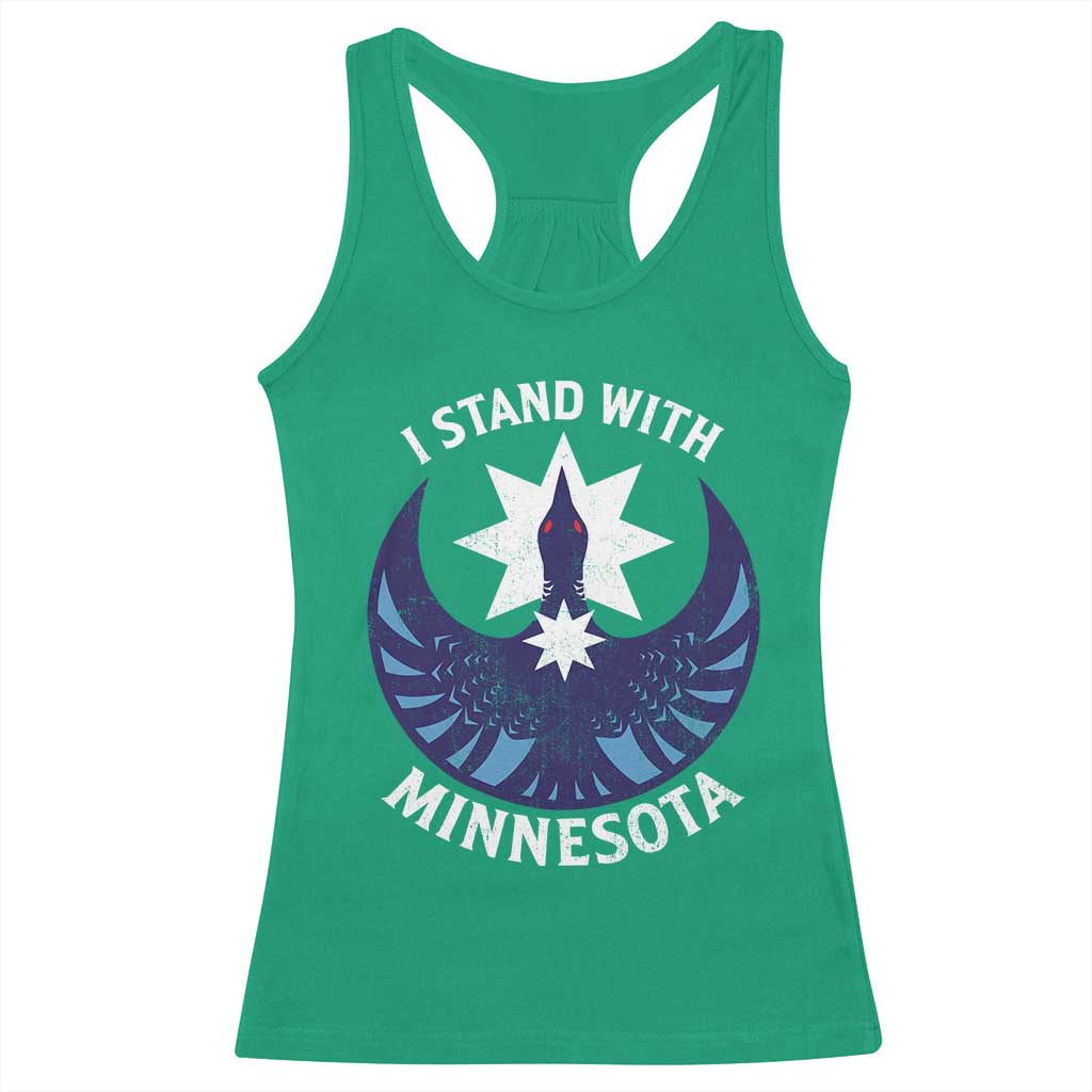 I Stand With Minnesota Racerback Tank Top Rebel Common Loon Minnesota Protest