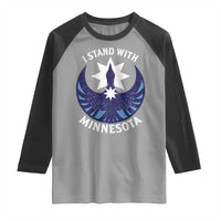 I Stand With Minnesota Raglan Shirt Rebel Common Loon Minnesota Protest
