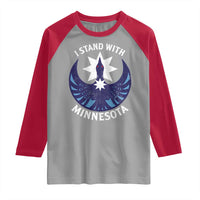 I Stand With Minnesota Raglan Shirt Rebel Common Loon Minnesota Protest
