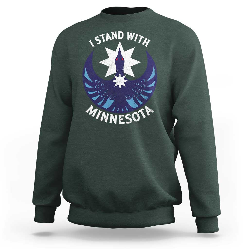 I Stand With Minnesota Sweatshirt Rebel Common Loon Minnesota Protest