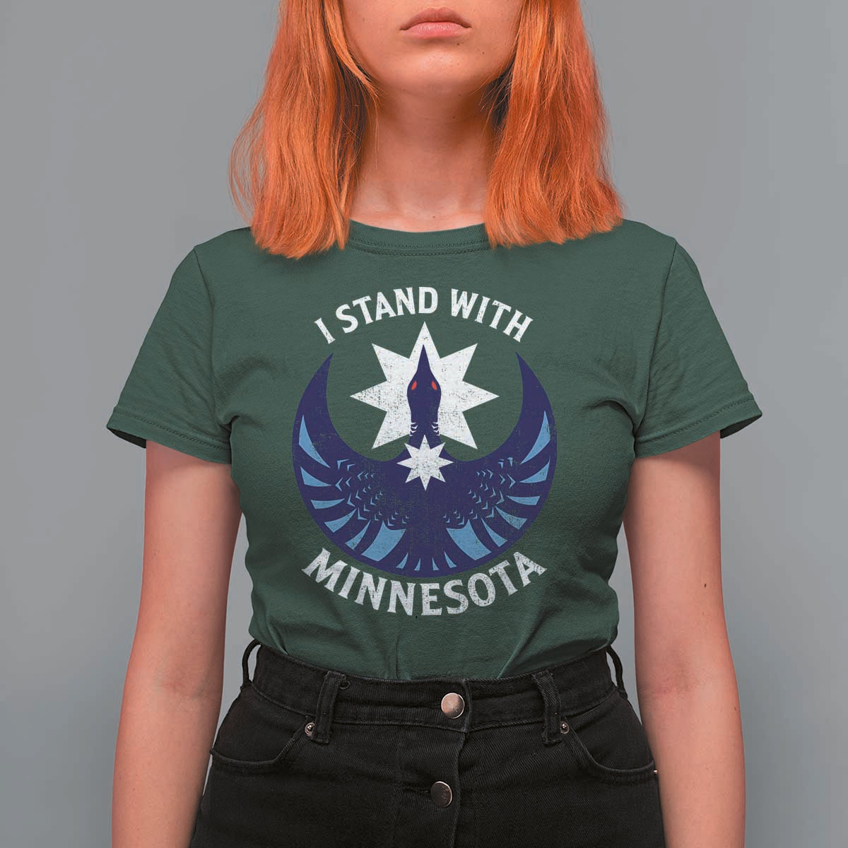 I Stand With Minnesota T Shirt For Women Rebel Common Loon Minnesota Protest