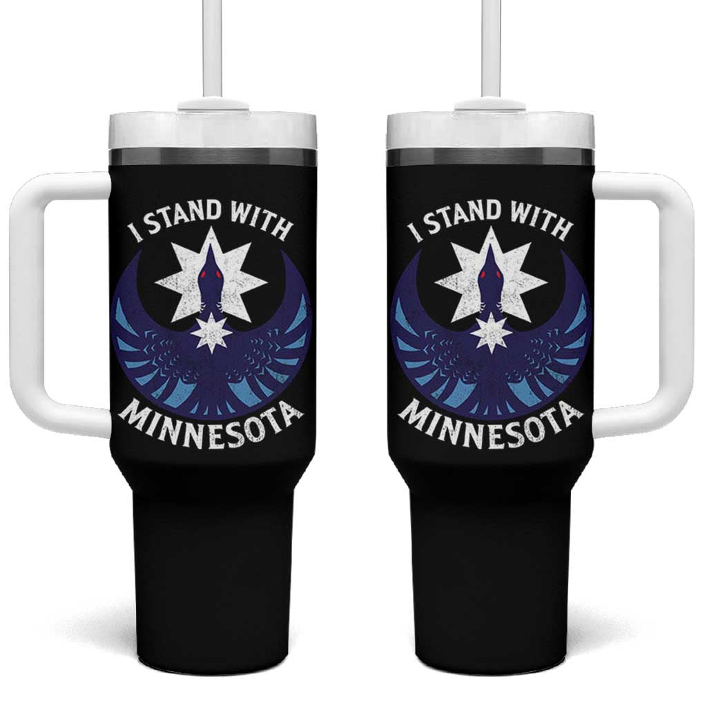I Stand With Minnesota Tumbler With Handle Rebel Common Loon Minnesota Protest