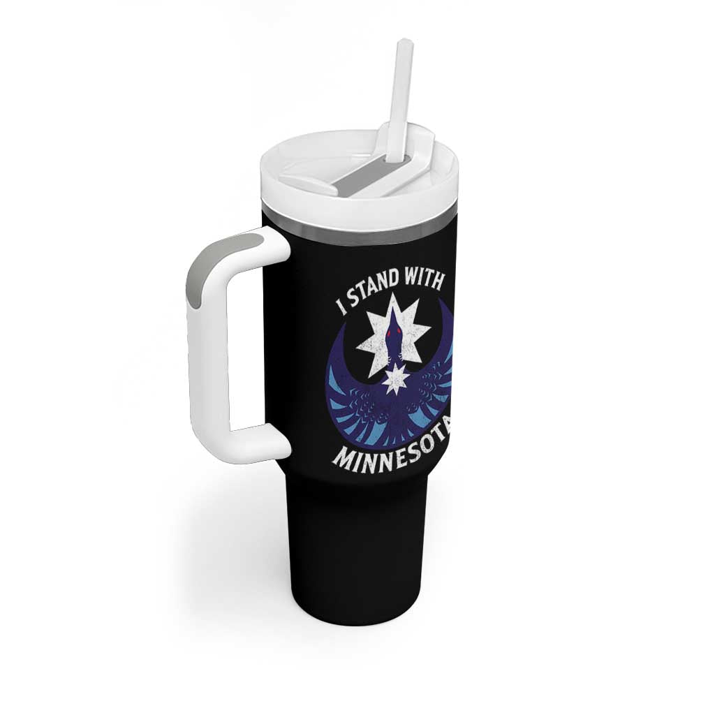 I Stand With Minnesota Tumbler With Handle Rebel Common Loon Minnesota Protest