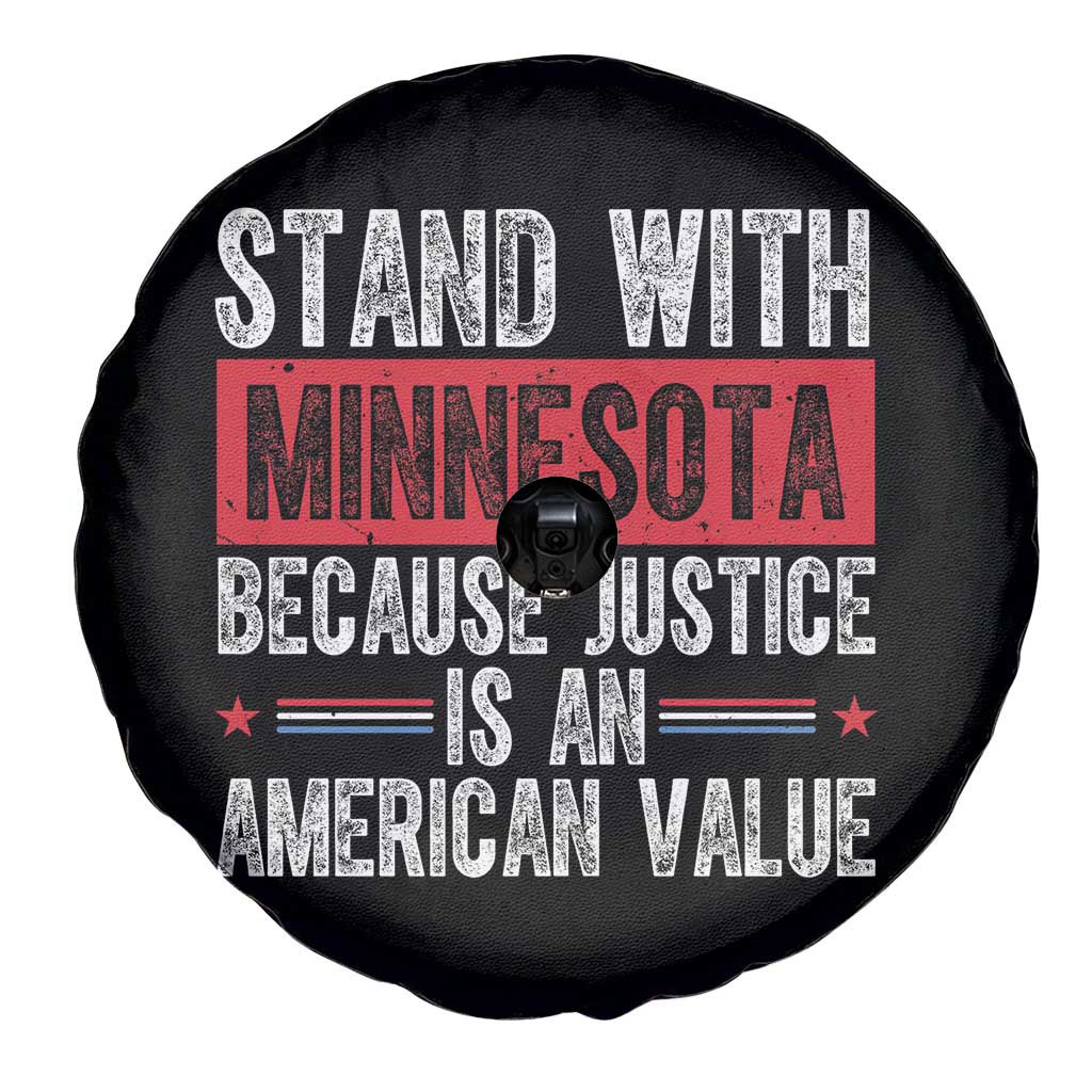 Stand With Minnesota Because Justice Is An American Value Spare Tire Cover Political Statement