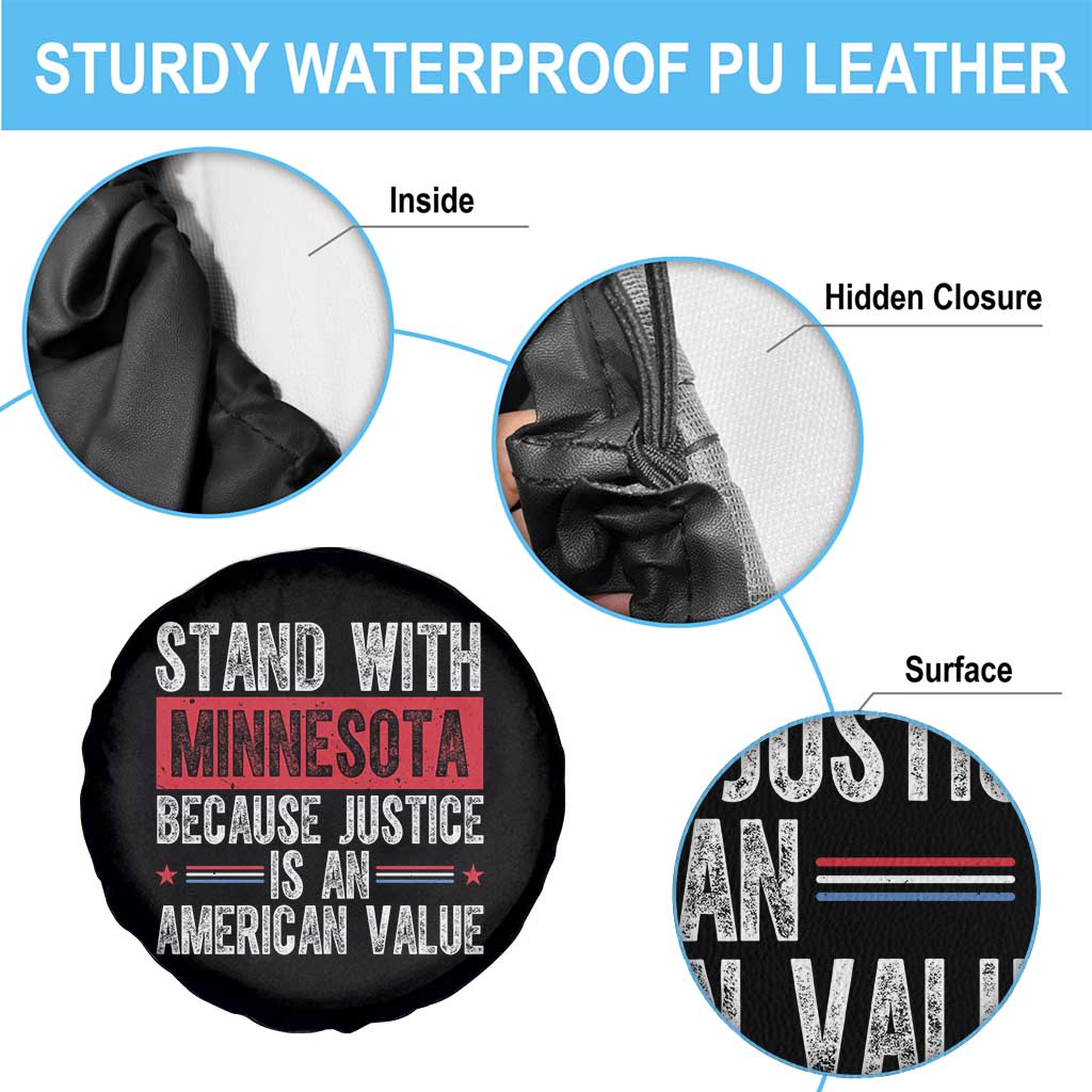Stand With Minnesota Because Justice Is An American Value Spare Tire Cover Political Statement