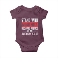 Stand With Minnesota Because Justice Is An American Value Baby Onesie Political Statement