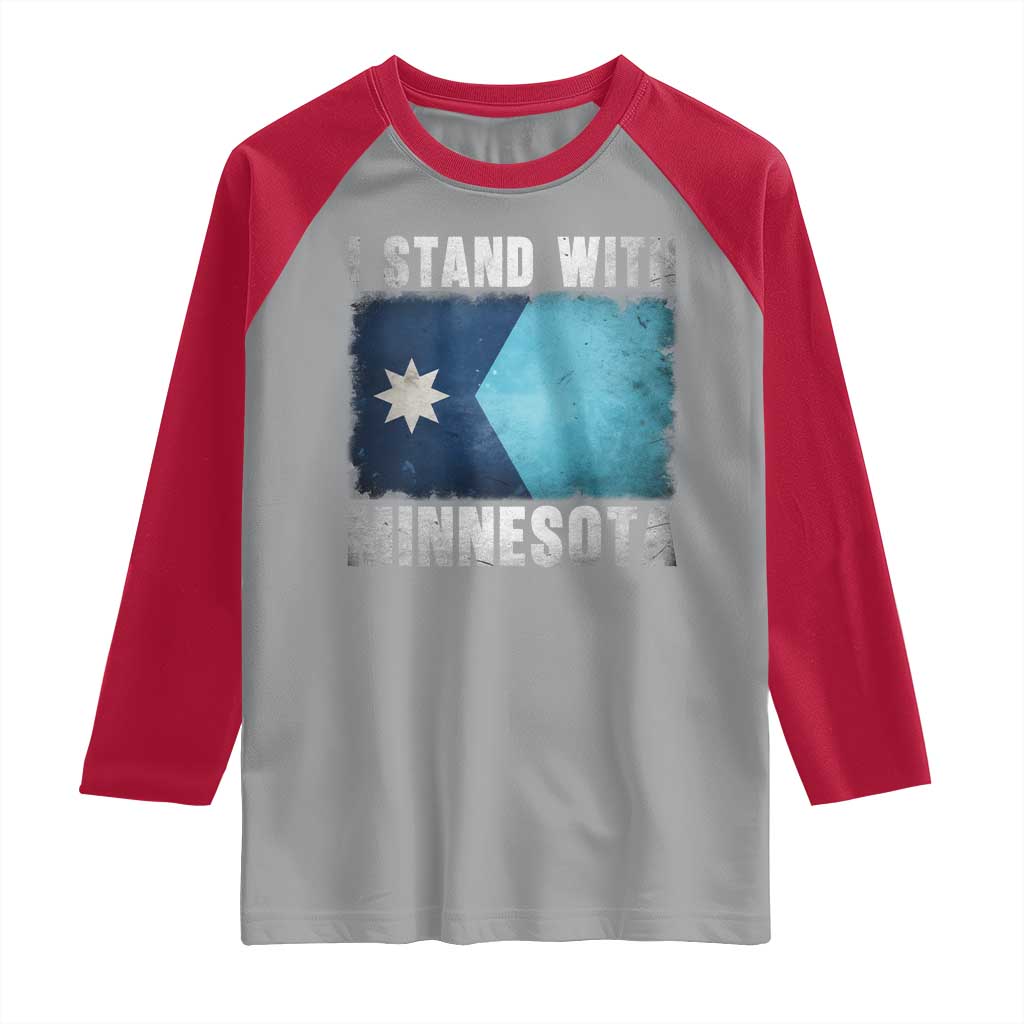 I Stand With Minnesota Raglan Shirt MN State Support Political Protest