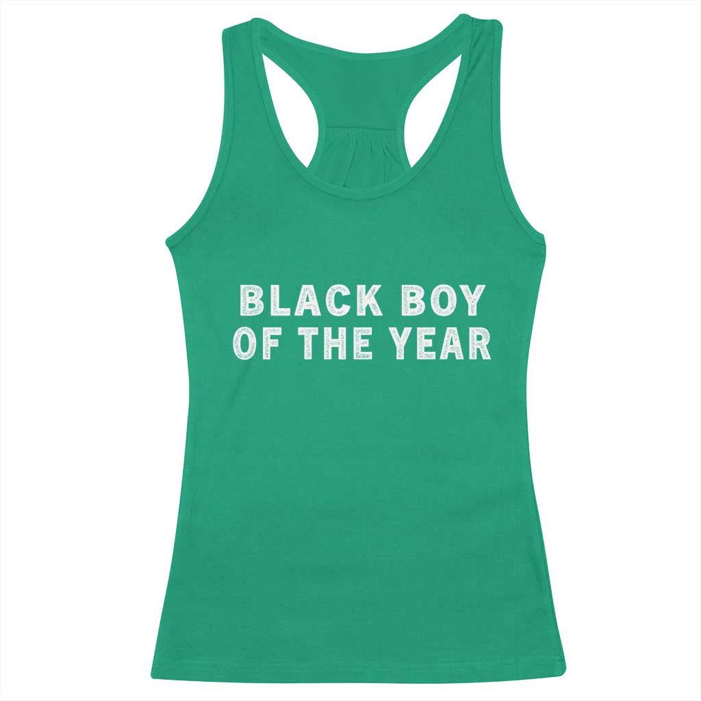 Black Boy Of The Year Racerback Tank Top Funny Gag Joke