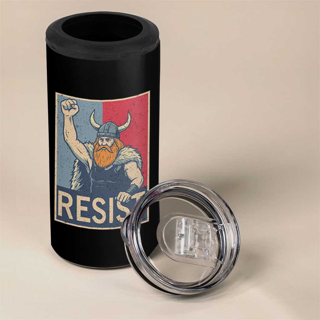 Funny Minneapolis Viking Resist Abolish Ice Protest 4 in 1 Can Cooler Tumbler