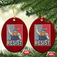 Funny Minneapolis Viking Resist Abolish Ice Protest Ceramic Ornament