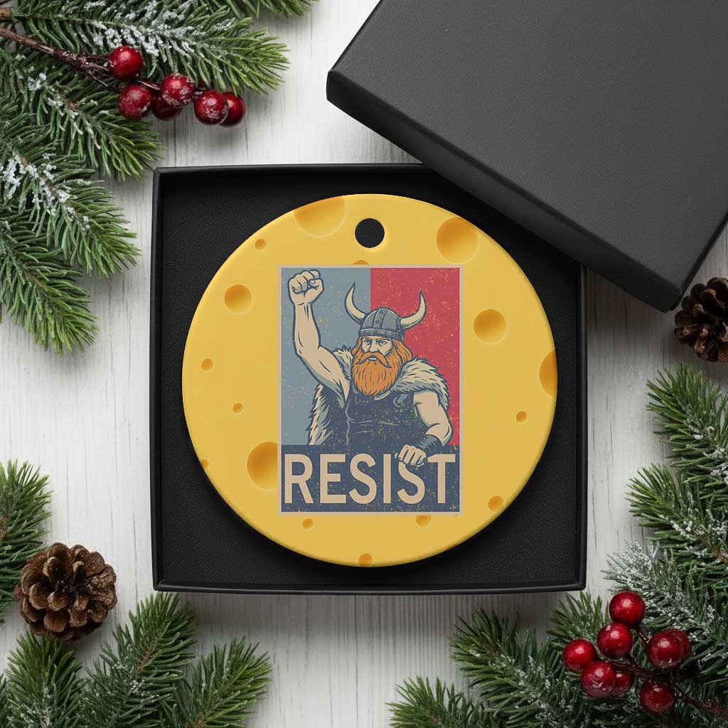 Funny Minneapolis Viking Resist Abolish Ice Protest Ceramic Ornament