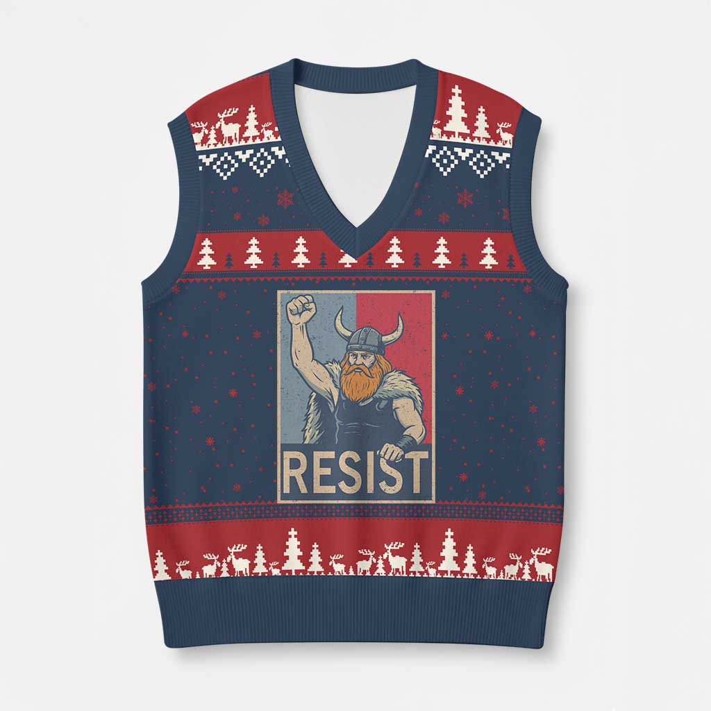 Funny Minneapolis Viking Resist Abolish Ice Protest V-Neck Knit Sweater Vest