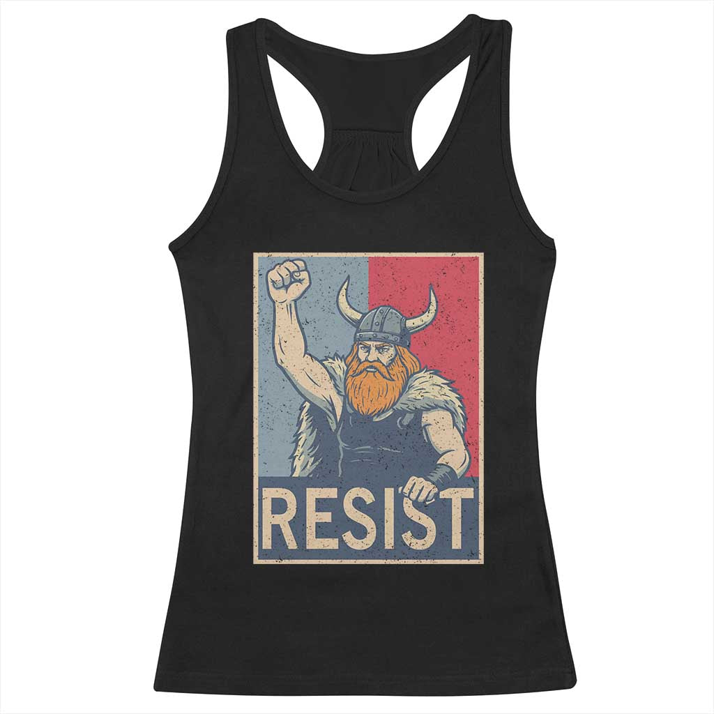 Funny Minneapolis Viking Resist Abolish Ice Protest Racerback Tank Top