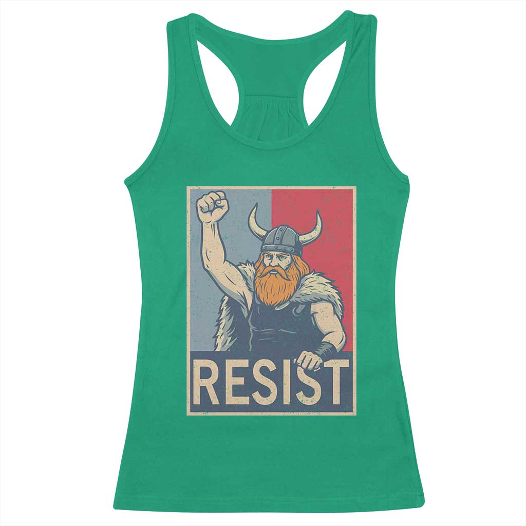 Funny Minneapolis Viking Resist Abolish Ice Protest Racerback Tank Top