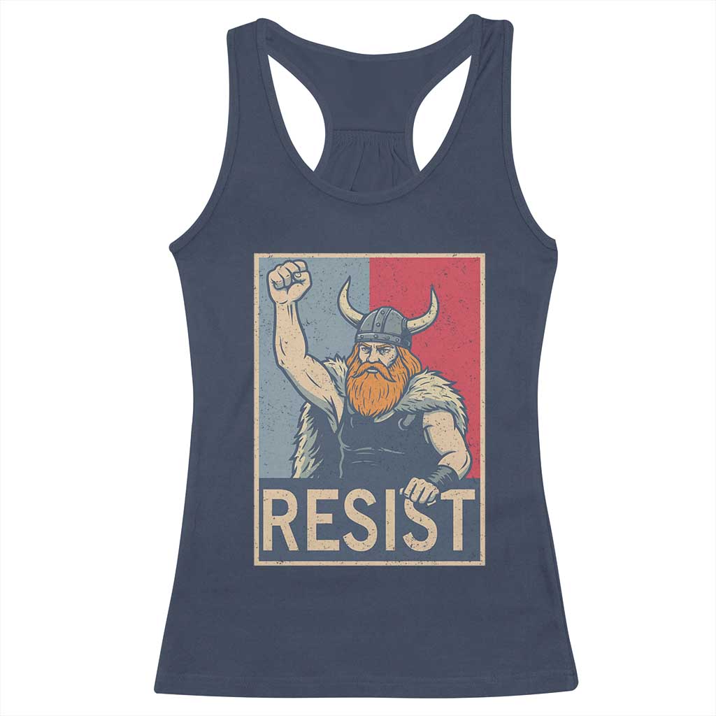 Funny Minneapolis Viking Resist Abolish Ice Protest Racerback Tank Top