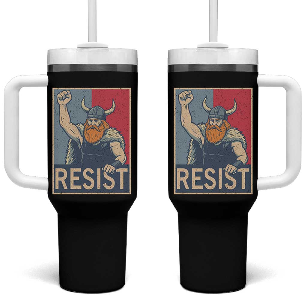 Funny Minneapolis Viking Resist Abolish Ice Protest Tumbler With Handle
