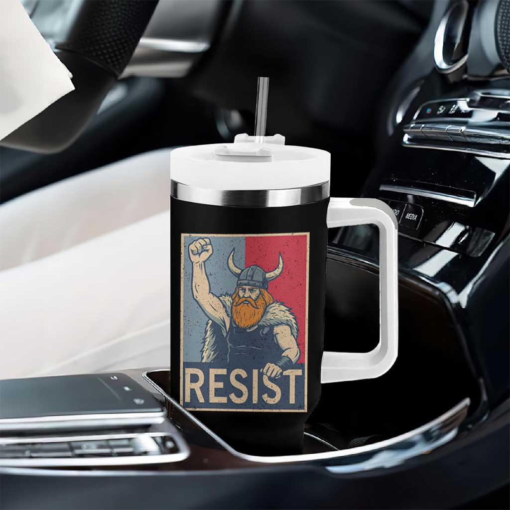 Funny Minneapolis Viking Resist Abolish Ice Protest Tumbler With Handle