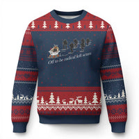 Off To Be Radical Left Scum Ugly Christmas Sweater Funny Minneapolis Escape Viking Abolish Ice