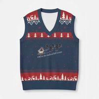 Off To Be Radical Left Scum V-Neck Knit Sweater Vest Funny Minneapolis Escape Viking Abolish Ice