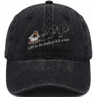 Off To Be Radical Left Scum Washed Cotton Baseball Cap Funny Minneapolis Escape Viking Abolish Ice