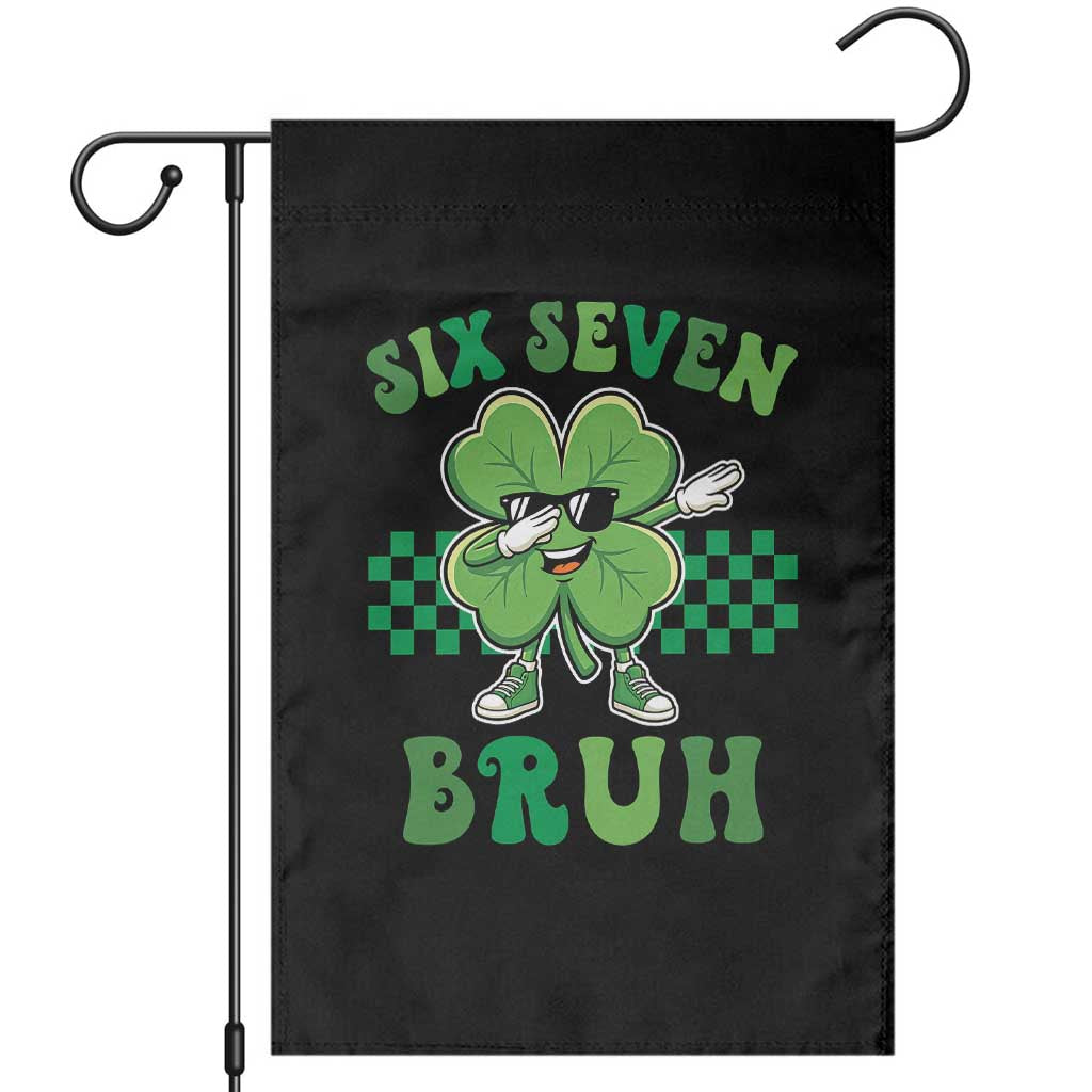Funny 67 St Patricks Day Garden Flag Six Seven Bruh Dabbing Shamrock