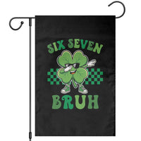 Funny 67 St Patricks Day Garden Flag Six Seven Bruh Dabbing Shamrock