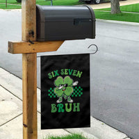 Funny 67 St Patricks Day Garden Flag Six Seven Bruh Dabbing Shamrock