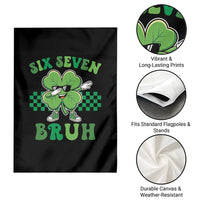 Funny 67 St Patricks Day Garden Flag Six Seven Bruh Dabbing Shamrock