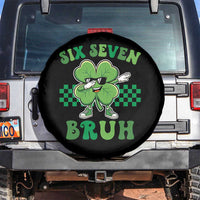 Funny 67 St Patricks Day Spare Tire Cover Six Seven Bruh Dabbing Shamrock