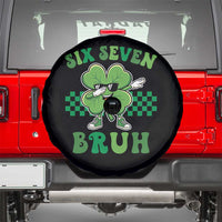 Funny 67 St Patricks Day Spare Tire Cover Six Seven Bruh Dabbing Shamrock