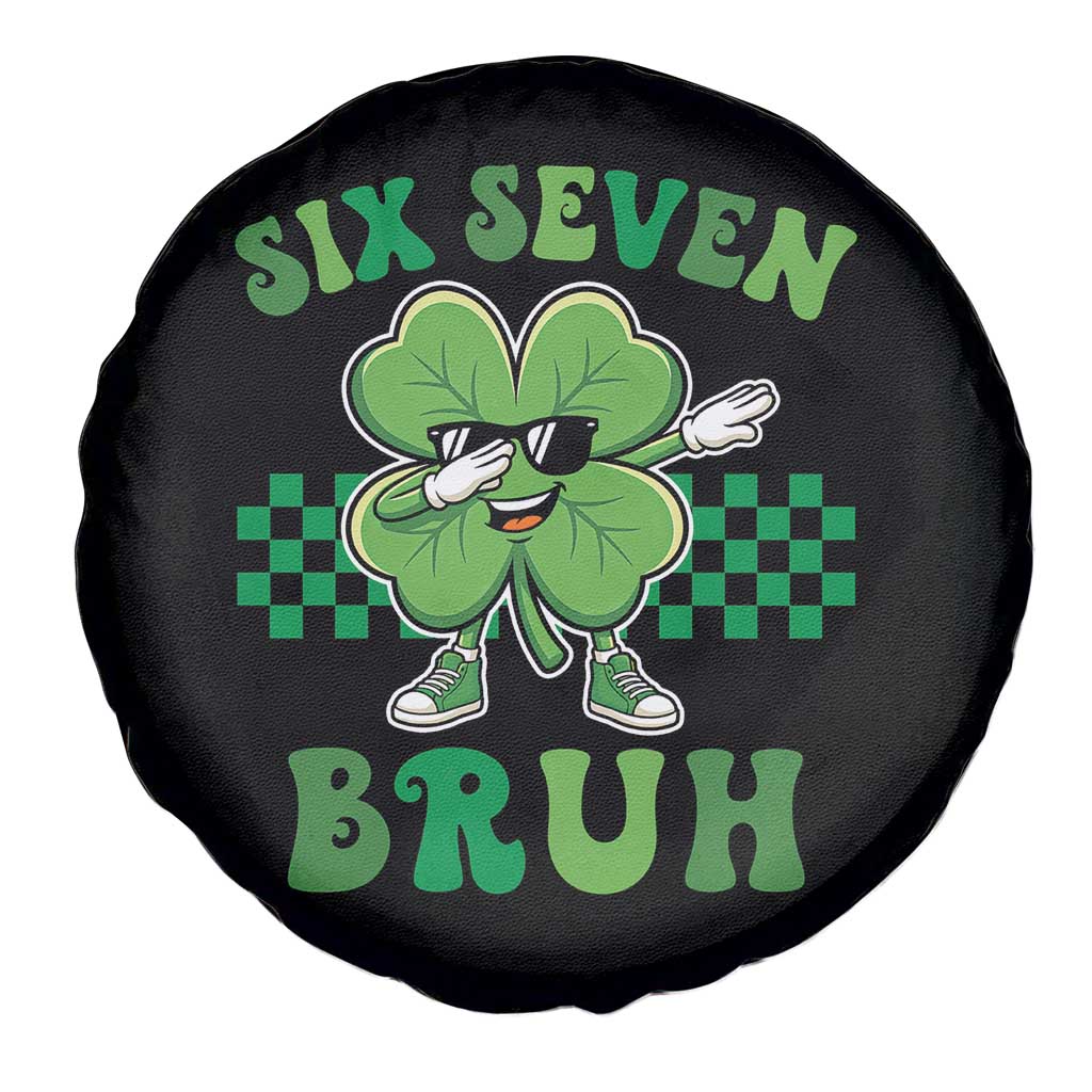 Funny 67 St Patricks Day Spare Tire Cover Six Seven Bruh Dabbing Shamrock