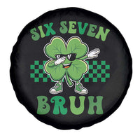 Funny 67 St Patricks Day Spare Tire Cover Six Seven Bruh Dabbing Shamrock