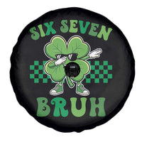 Funny 67 St Patricks Day Spare Tire Cover Six Seven Bruh Dabbing Shamrock