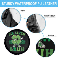 Funny 67 St Patricks Day Spare Tire Cover Six Seven Bruh Dabbing Shamrock