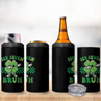 Funny 67 St Patricks Day 4 in 1 Can Cooler Tumbler Six Seven Bruh Dabbing Shamrock