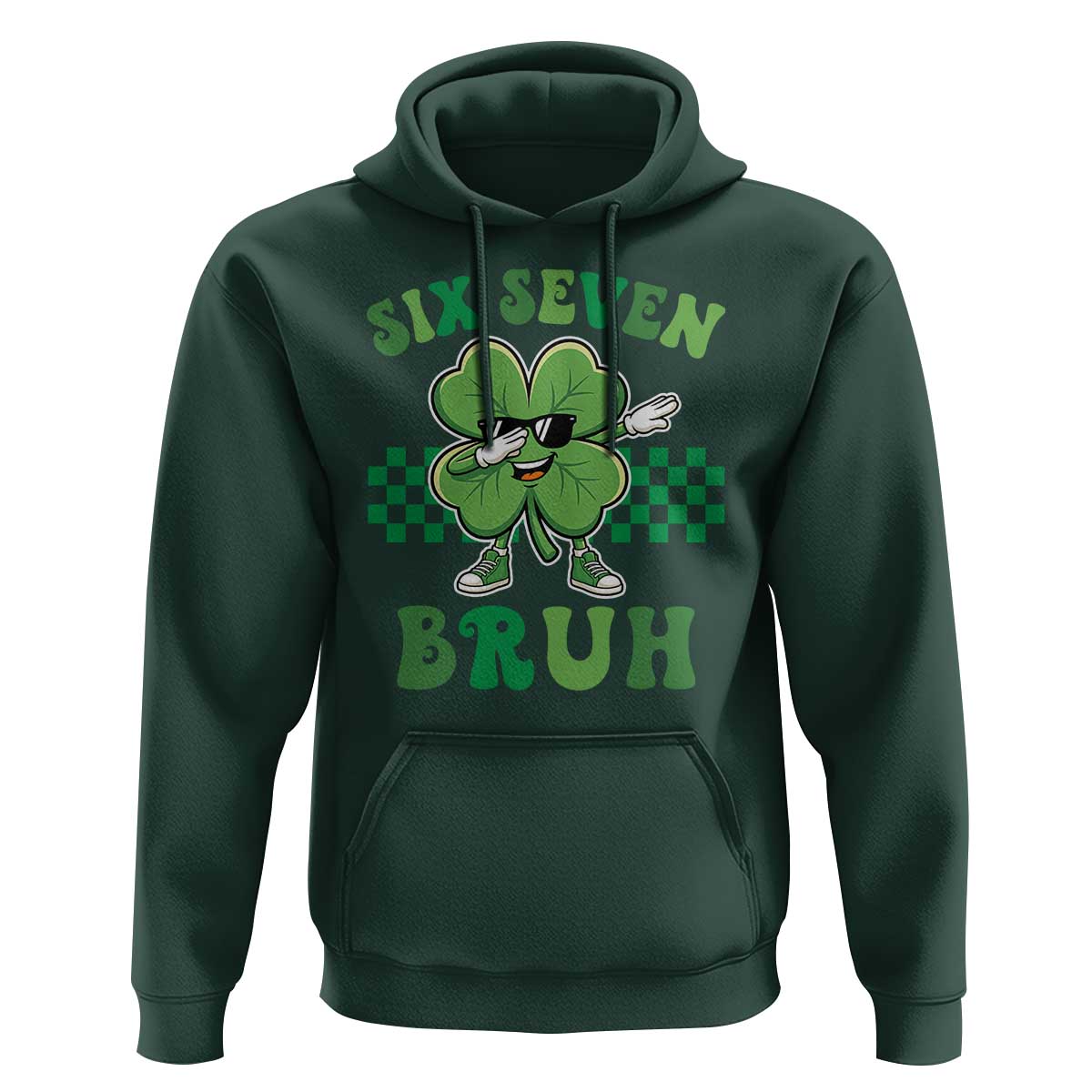 Funny 67 St Patricks Day Hoodie Six Seven Bruh Dabbing Shamrock
