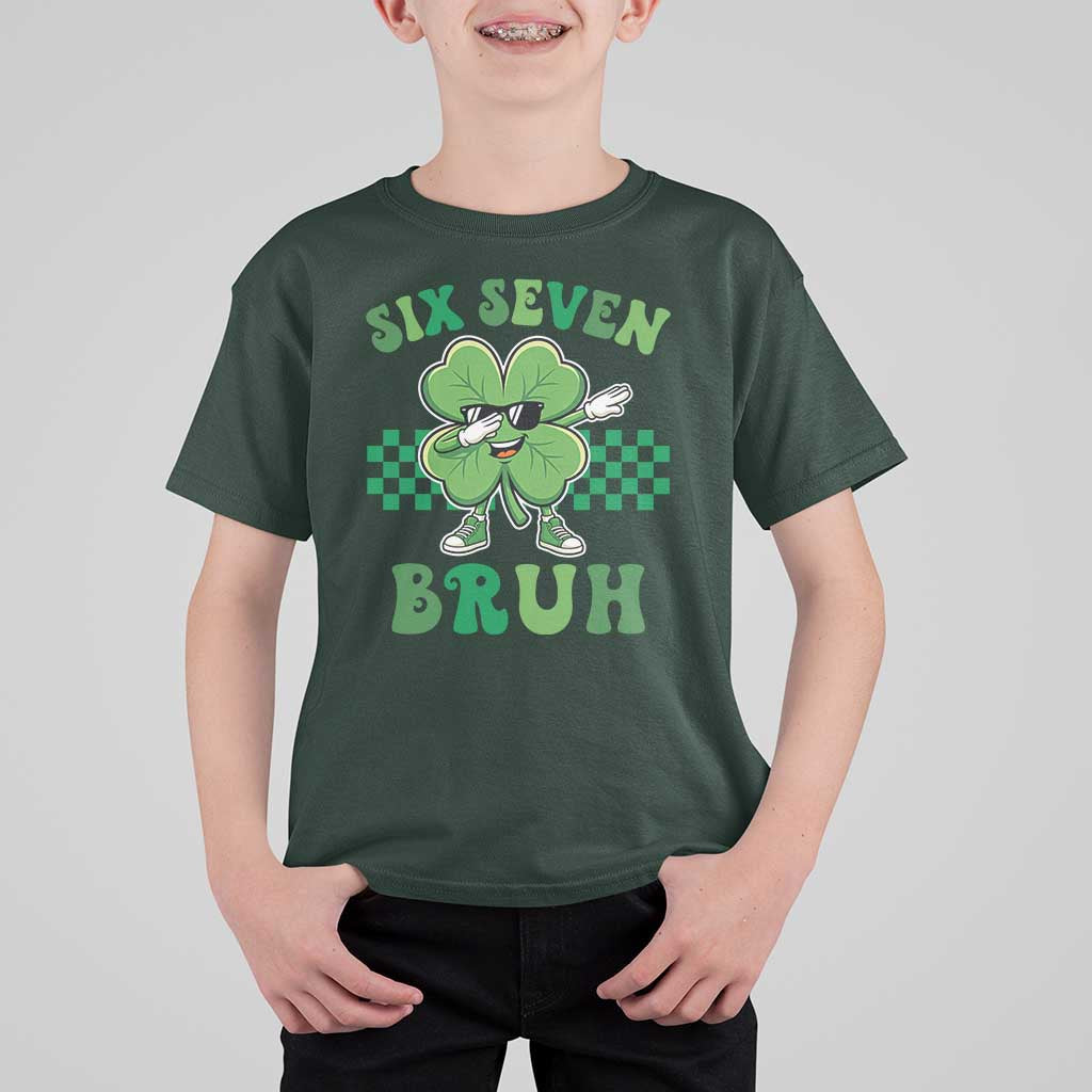 Funny 67 St Patricks Day T Shirt For Kid Six Seven Bruh Dabbing Shamrock