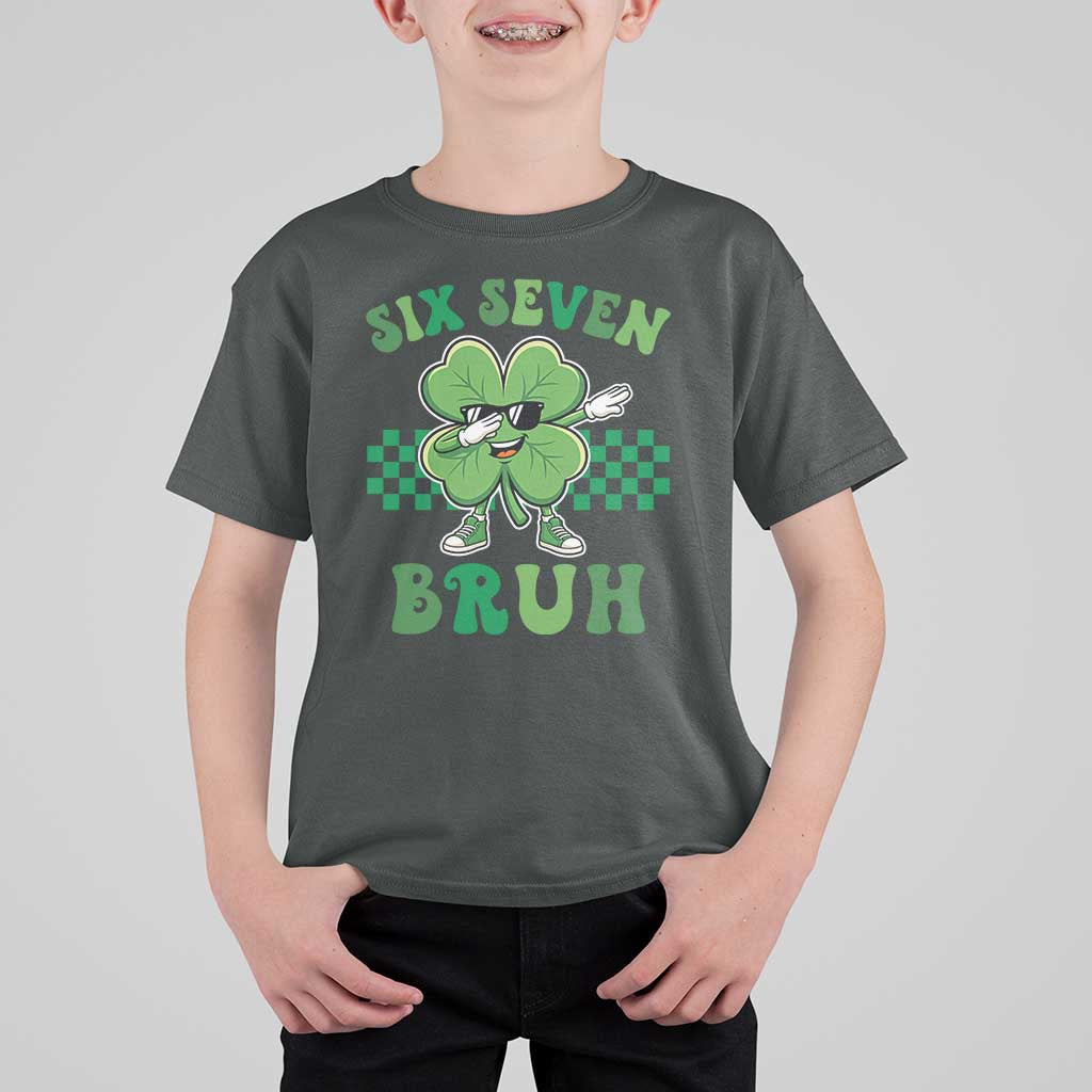Funny 67 St Patricks Day T Shirt For Kid Six Seven Bruh Dabbing Shamrock