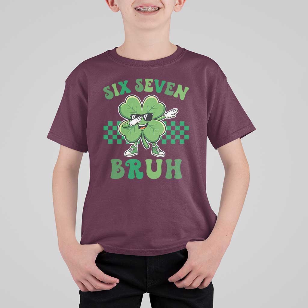 Funny 67 St Patricks Day T Shirt For Kid Six Seven Bruh Dabbing Shamrock